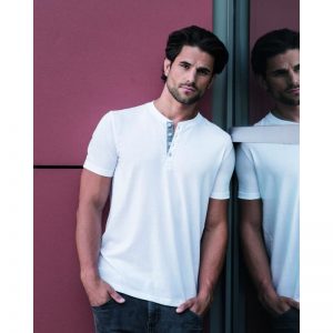 camiseta henley hombre